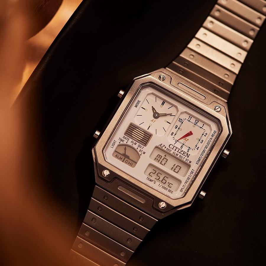 シチズン レコードレーベル THERMO SENSOR サーモセンサー 温度センサー搭載モデル JG2120-65A メンズ 腕時計 クオーツ 電池式 アナデジ ホワイト｜theclockhouse-y｜07