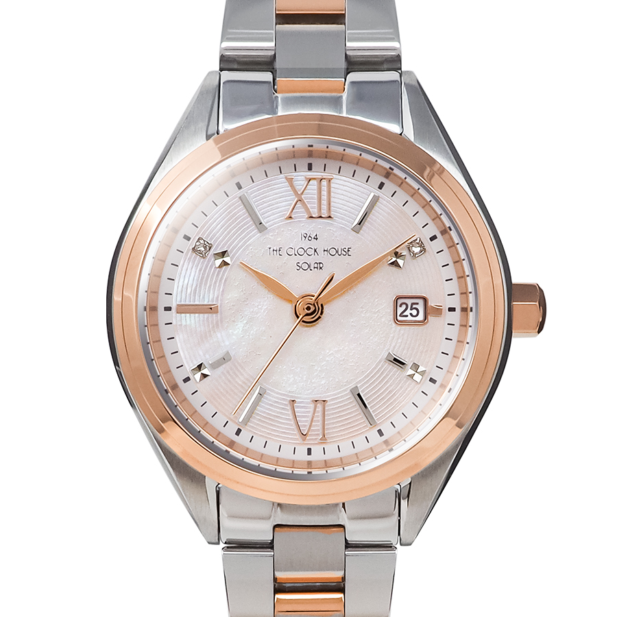 ザ・クロックハウス ビジネスカジュアル スマイルダイヤモンド LBC1008-PK1A レディース 腕時計 ソーラー 3針 ピンクダイヤル コンビ | THE CLOCK HOUSE | 02
