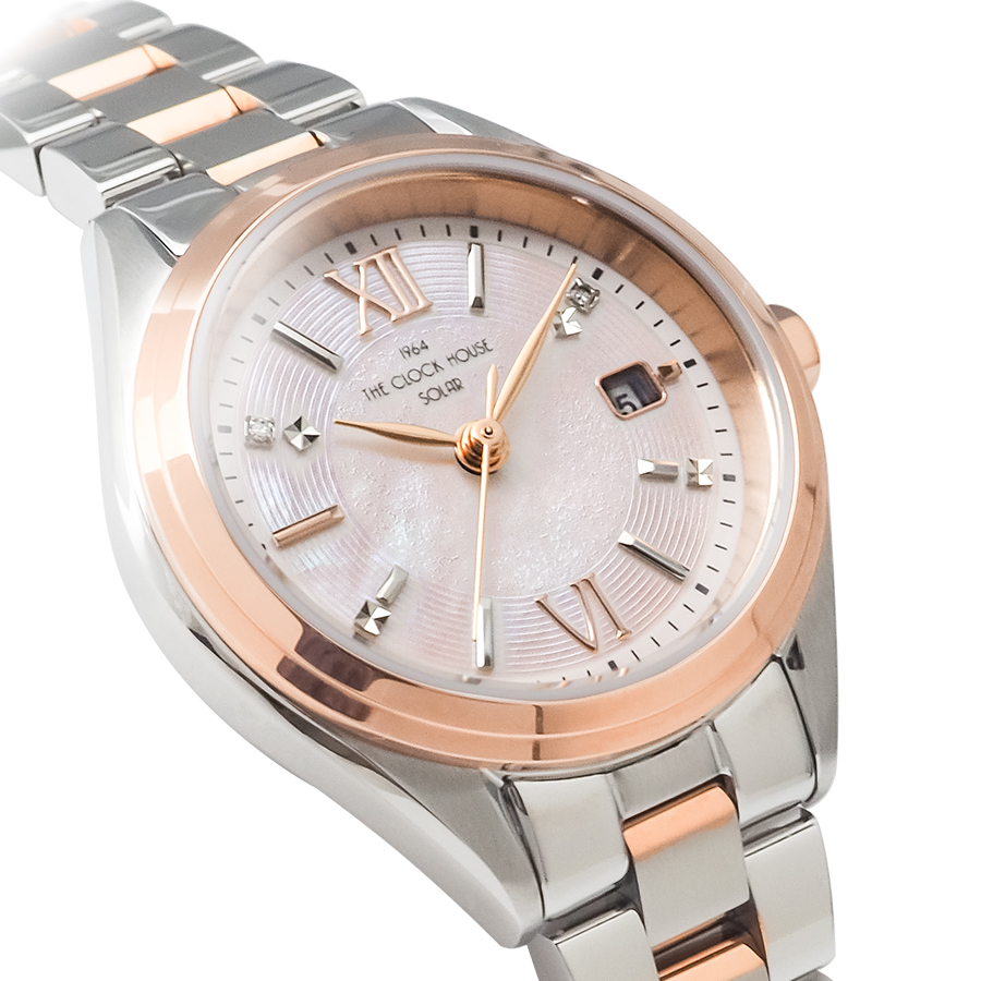 ザ・クロックハウス ビジネスカジュアル スマイルダイヤモンド LBC1008-PK1A レディース 腕時計 ソーラー 3針 ピンクダイヤル コンビ | THE CLOCK HOUSE | 04