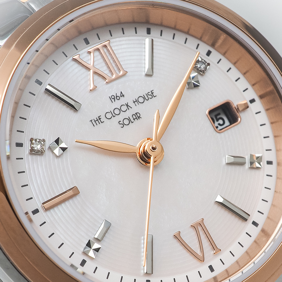 ザ・クロックハウス ビジネスカジュアル スマイルダイヤモンド LBC1008-PK1A レディース 腕時計 ソーラー 3針 ピンクダイヤル コンビ | THE CLOCK HOUSE | 06