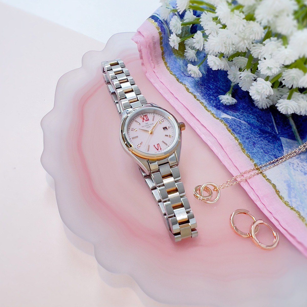 4月1日発売 ザ・クロックハウス スマイルダイヤモンド 母の日 限定モデル 2026 LBC1008-PK3ALIM レディース 腕時計 ソーラー 3針 ピンクダイヤル | THE CLOCK HOUSE | 14