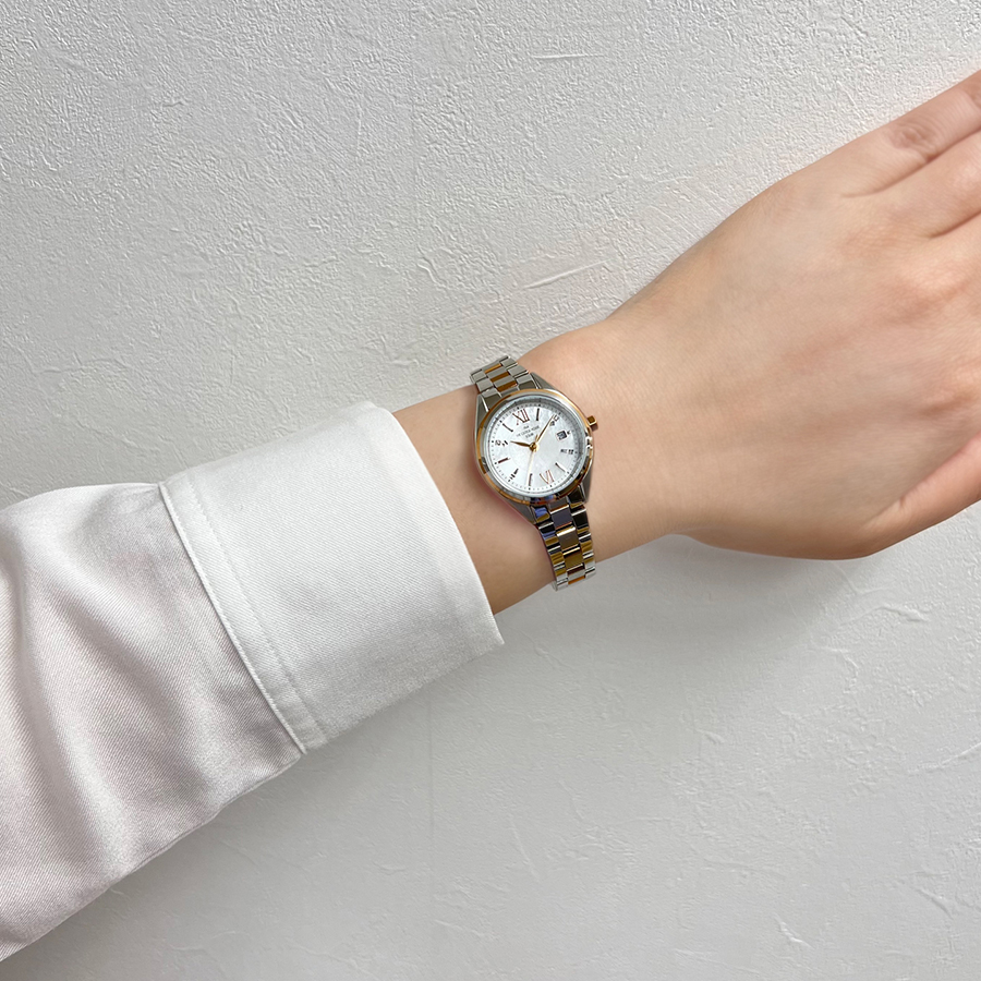 ザ・クロックハウス ビジネスカジュアル スマイルダイヤモンド LBC1008-WH2A レディース 腕時計 ソーラー 3針 ホワイトダイヤル コンビ | THE CLOCK HOUSE | 11