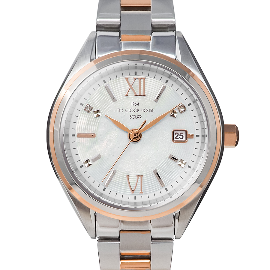 ザ・クロックハウス ビジネスカジュアル スマイルダイヤモンド LBC1008-WH2A レディース 腕時計 ソーラー 3針 ホワイトダイヤル コンビ | THE CLOCK HOUSE | 02