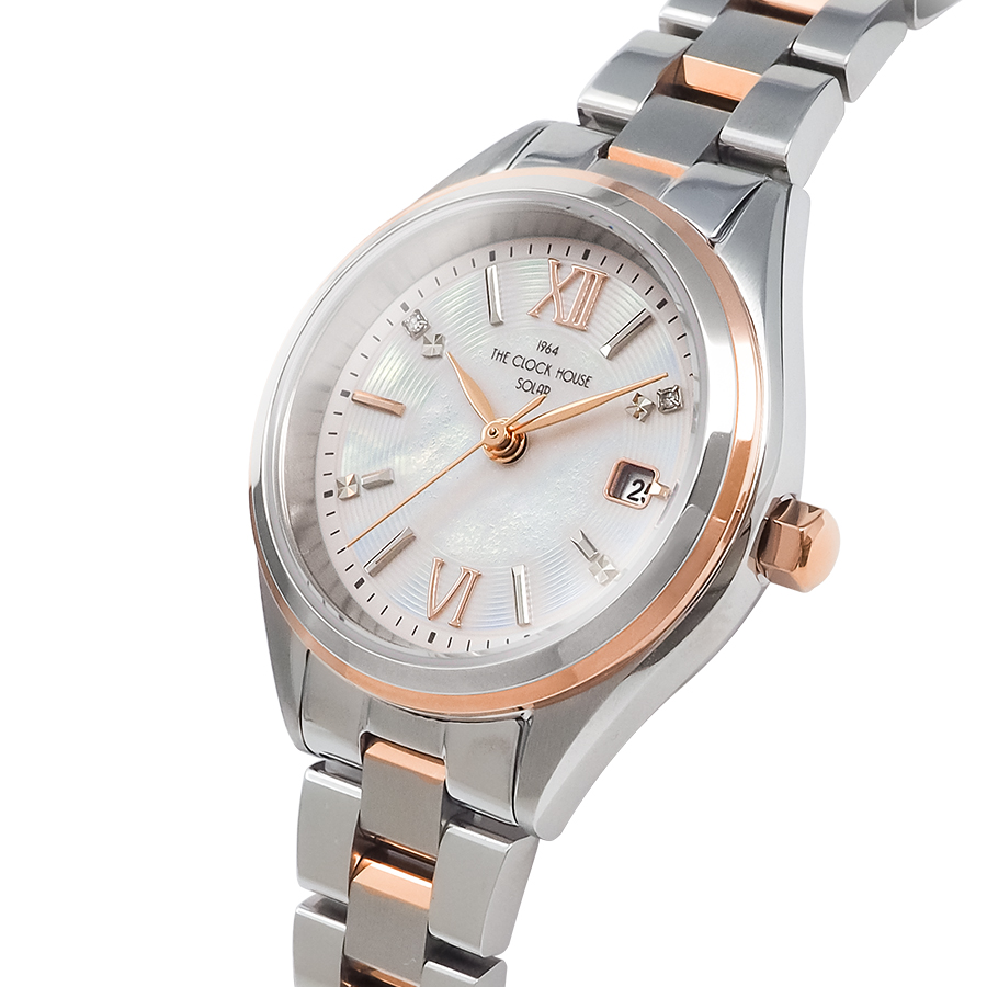ザ・クロックハウス ビジネスカジュアル スマイルダイヤモンド LBC1008-WH2A レディース 腕時計 ソーラー 3針 ホワイトダイヤル コンビ | THE CLOCK HOUSE | 03