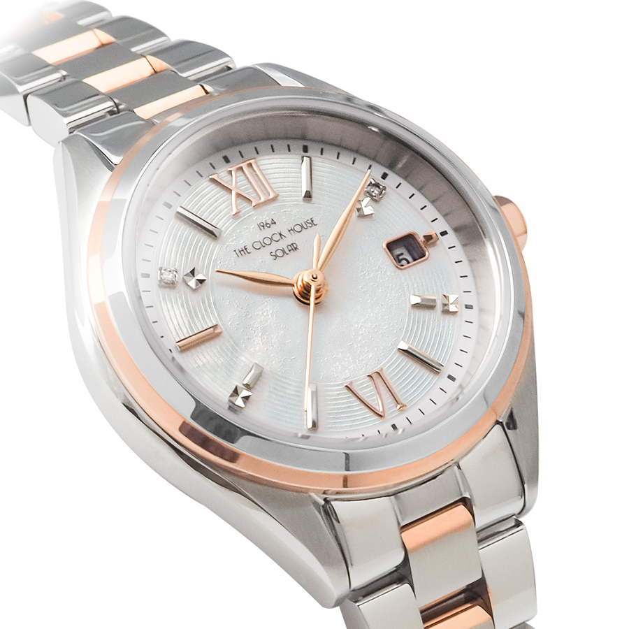 ザ・クロックハウス ビジネスカジュアル スマイルダイヤモンド LBC1008-WH2A レディース 腕時計 ソーラー 3針 ホワイトダイヤル コンビ | THE CLOCK HOUSE | 04