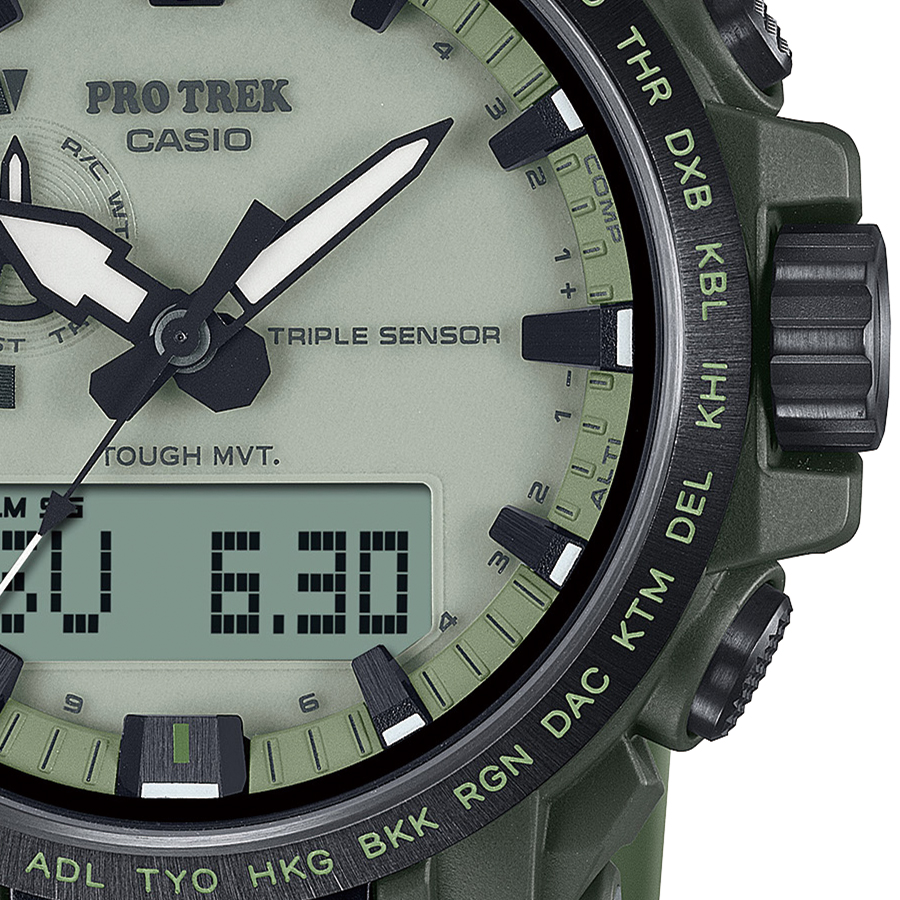 PRO TREK プロトレック クライマーライン 全面蓄光ダイヤル PRW-61LD-3JF メンズ 腕時計 電波ソーラー アナデジ 日本製 ...