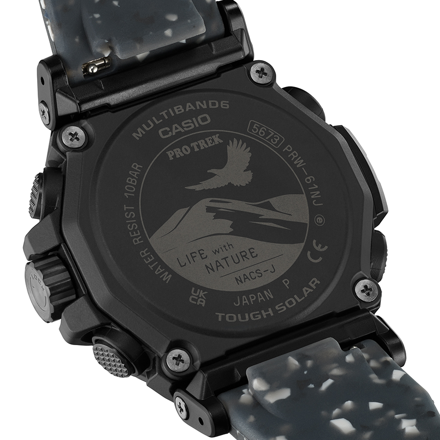 プロトレック 日本自然保護協会 コラボレーションモデル イヌワシ PRW-61NJ-1JR メンズ 腕時計 電波ソーラー バイオマスプラスチック 日本製 国内正規品 カシオの画像
