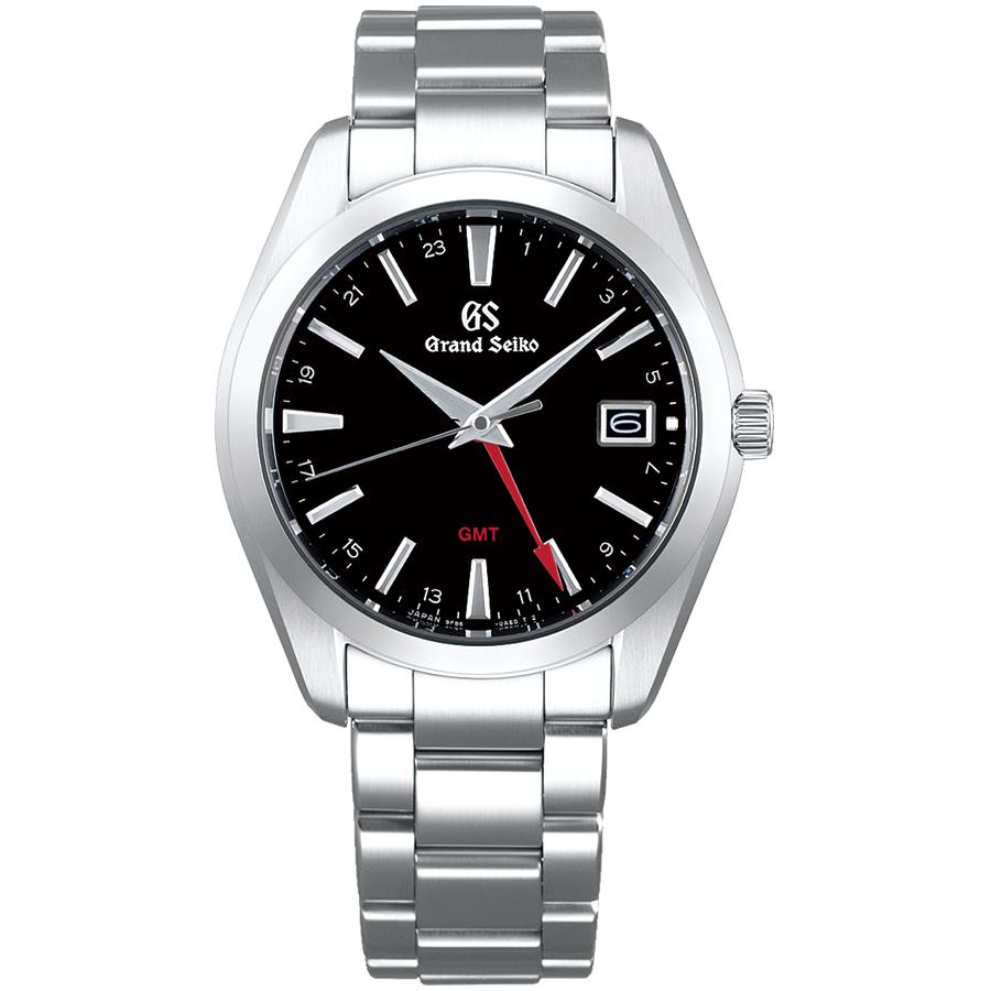 グランドセイコー 9Fクオーツ GMT メンズ 腕時計 SBGN013 ブラック メタルベルト カレンダー スクリューバック 9F86｜theclockhouse-y｜02
