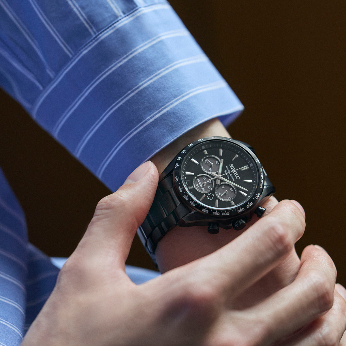 SEIKO v175 ソーラークロノグラフ（腕時計、懐中時計） | ファッション