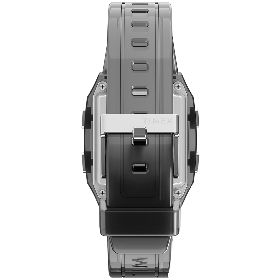 4月19日発売 タイメックス Q LCA トランスパレント TW2W45000 メンズ レディース 腕時計 電池式 デジアナ スケルトン グレー｜theclockhouse-y｜04