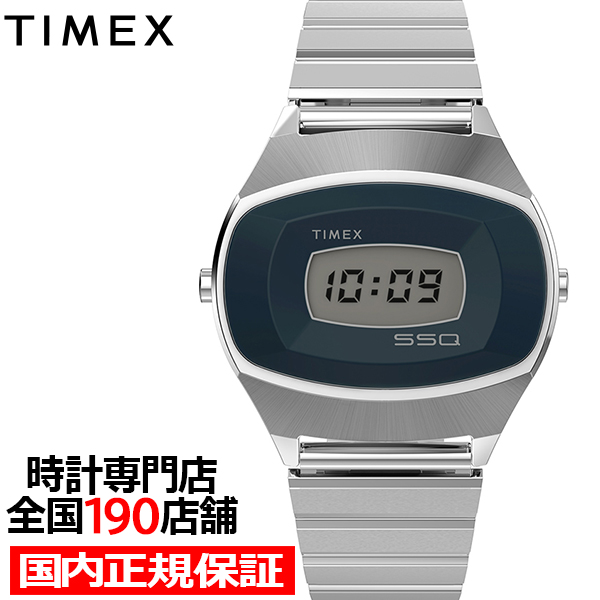 タイメックス 1975 SSQデジタル 復刻モデル TW2Y06100 メンズ レディース 腕時計 クオーツ 電池式 デジタル ネイビーレンズ メタルバンド | TIMEX