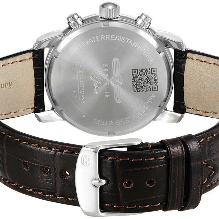 ツェッペリン LZ1 100周年記念モデル 7680-1N メンズ 腕時計 クオーツ レザー ホワイト クロノグラフ｜theclockhouse｜04