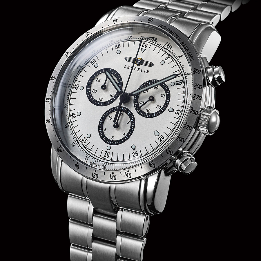 特価!Zeppelin 飛行船100周年クロノグラフ　 クォーツシルバー ドイツ時計 ZEPPELIN＜ツェッペリン＞のベストセラーモデル100周年記念