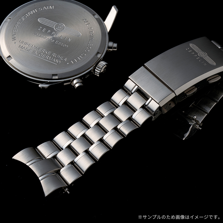 ツェッペリン 100周年記念シリーズ 日本限定 クロノグラフ 8894M-2 メンズ 腕時計 電池式 クオーツ ブラックダイヤルの画像