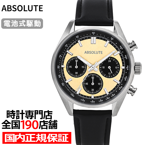 アブソリュート クロノグラフ AB002-GD メンズ 腕時計 クオーツ 電池式 ゴールドダイヤル ...