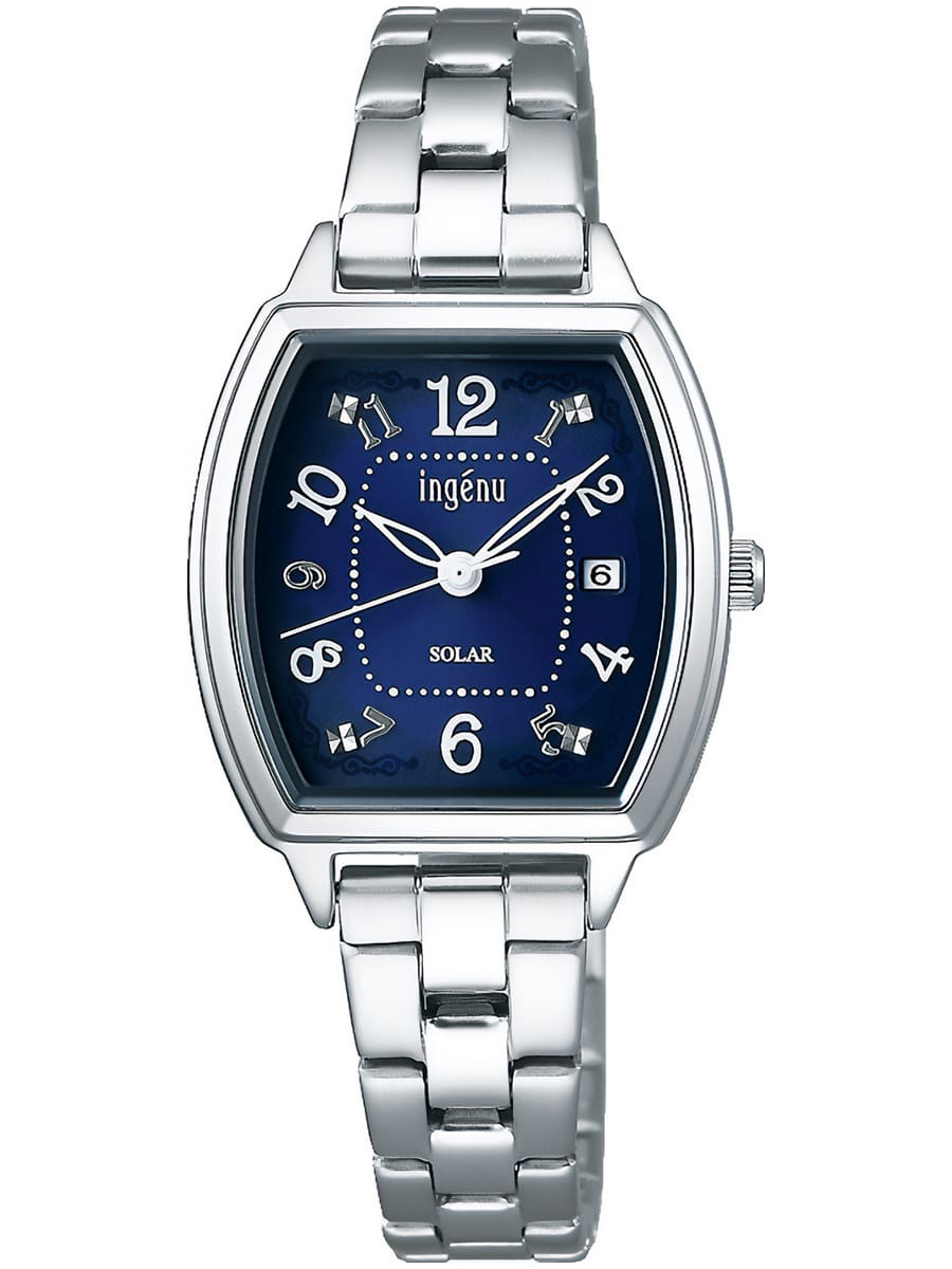 【稼働品】SEIKO ノイエ トノー型 青針 純正革ベルト レディース腕時計 ALBA（SEIKO） アルバ アンジェーヌ スターティングソーラー