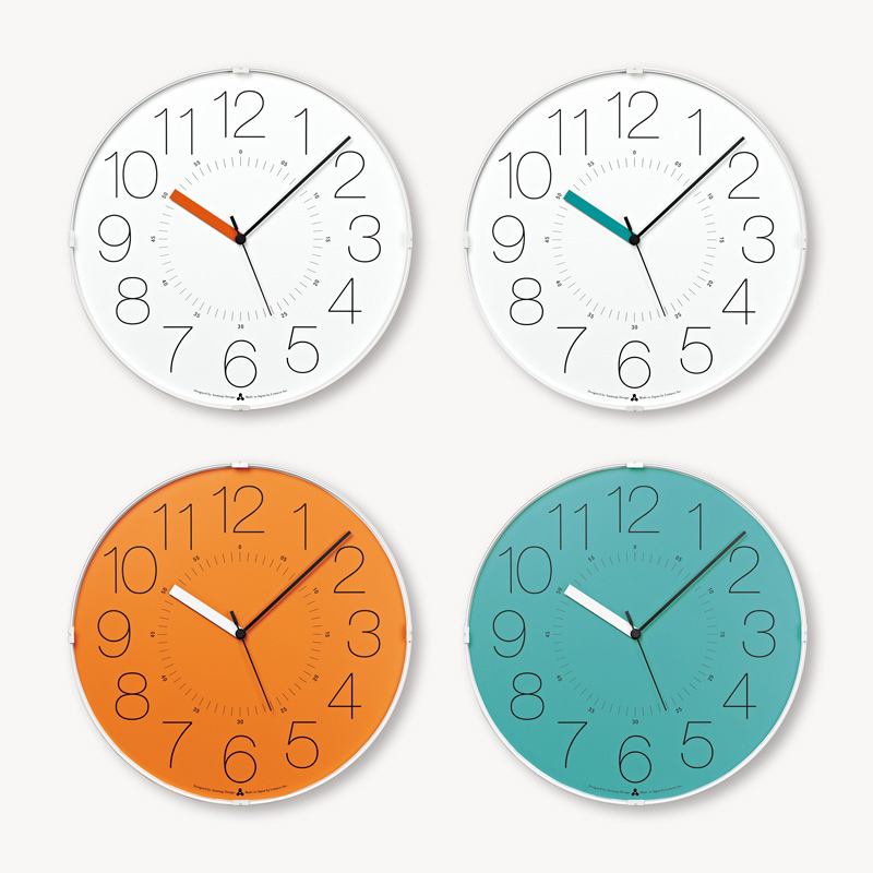 【レア】タカタレムノス カーサ カラ オレンジ スイープセコンド電波掛け時計 Lemnos（レムノス） タカタレムノス 掛け時計 カーサ カラ クオーツ