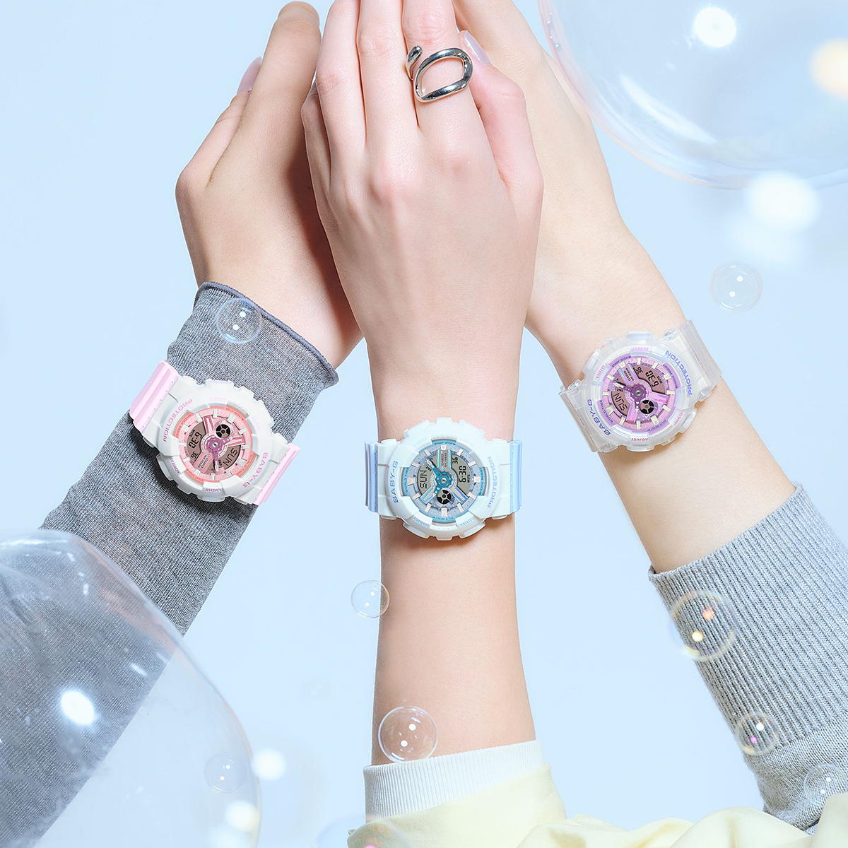 BABY-G プリズムドリーミーカラー BA-110PS-7AJF レディース 腕時計 電池式 アナデジ 半透明 樹脂バンド パープル 国内正規品 カシオの画像