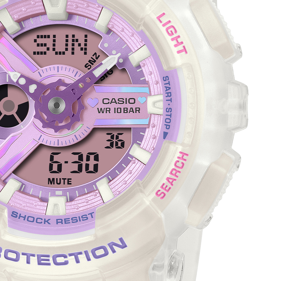 BABY-G プリズムドリーミーカラー BA-110PS-7AJF レディース 腕時計 電池式 アナデジ 半透明 樹脂バンド パープル 国内正規品 カシオの画像