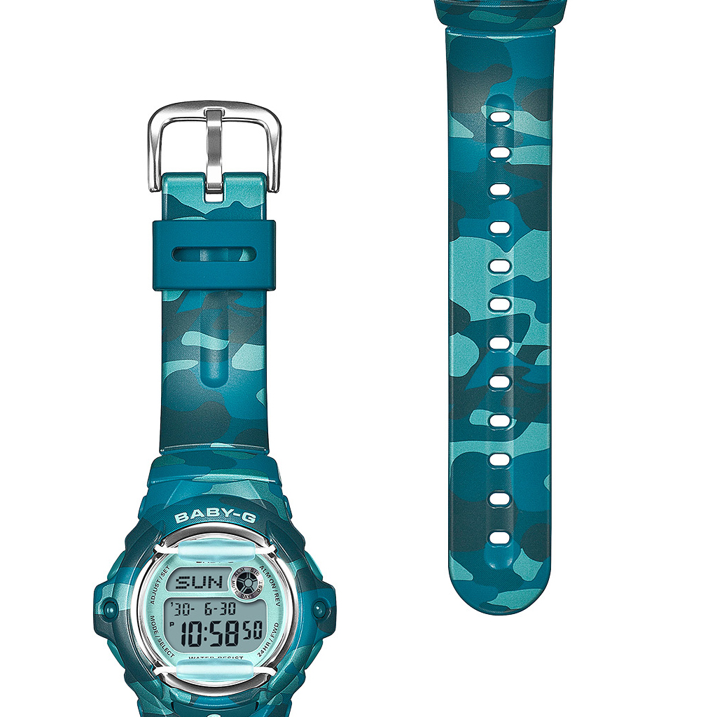 BABY-G カラーカモフラージュ ブルーグリーン BG-169CM-2JF レディース