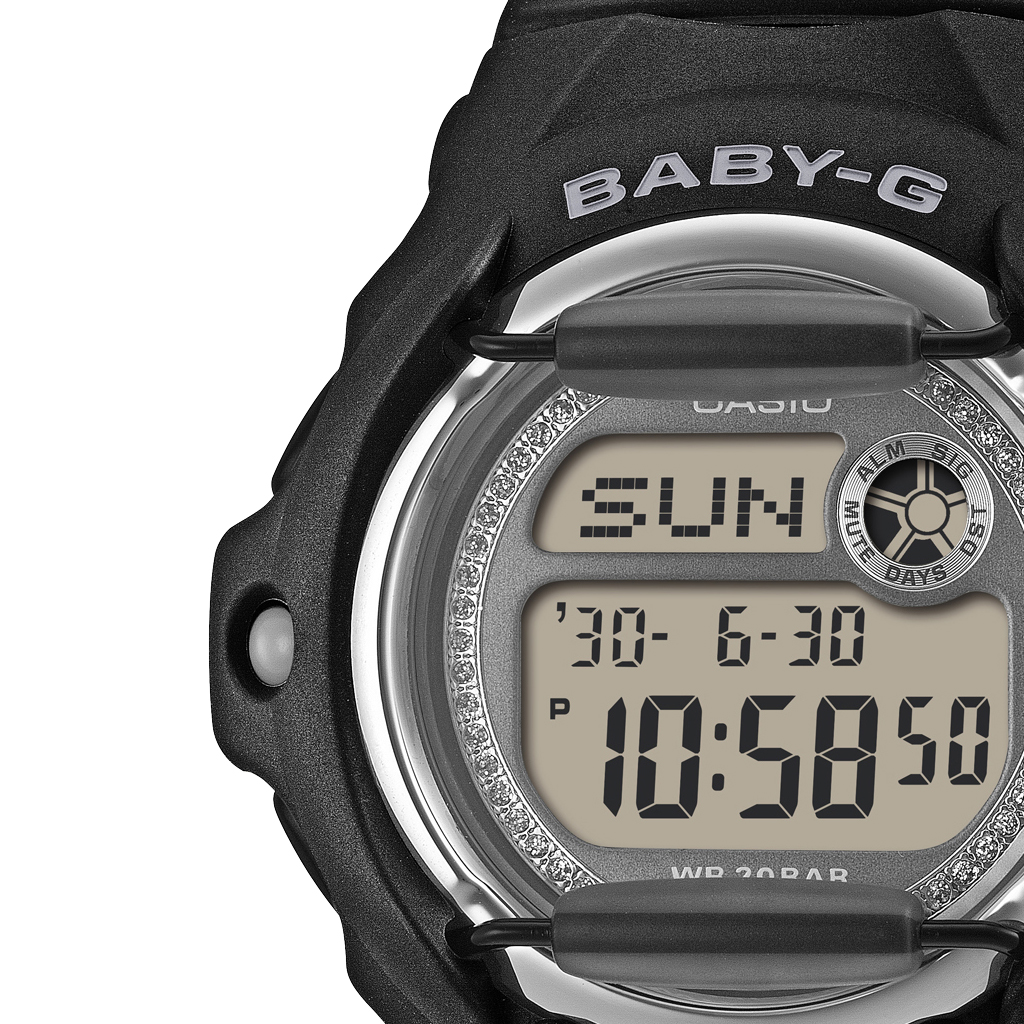 5月15日発売 BABY-G グリッターダイヤル BG-169KB-1JF レディース 腕時計 電池式 デジタル 樹脂バンド フロントプロテクター ブラック 国内正規品 カシオの画像