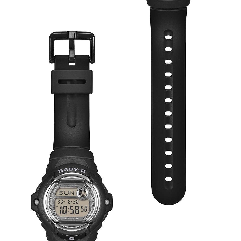 5月15日発売 BABY-G グリッターダイヤル BG-169KB-1JF レディース 腕時計 電池式 デジタル 樹脂バンド フロントプロテクター ブラック 国内正規品 カシオの画像