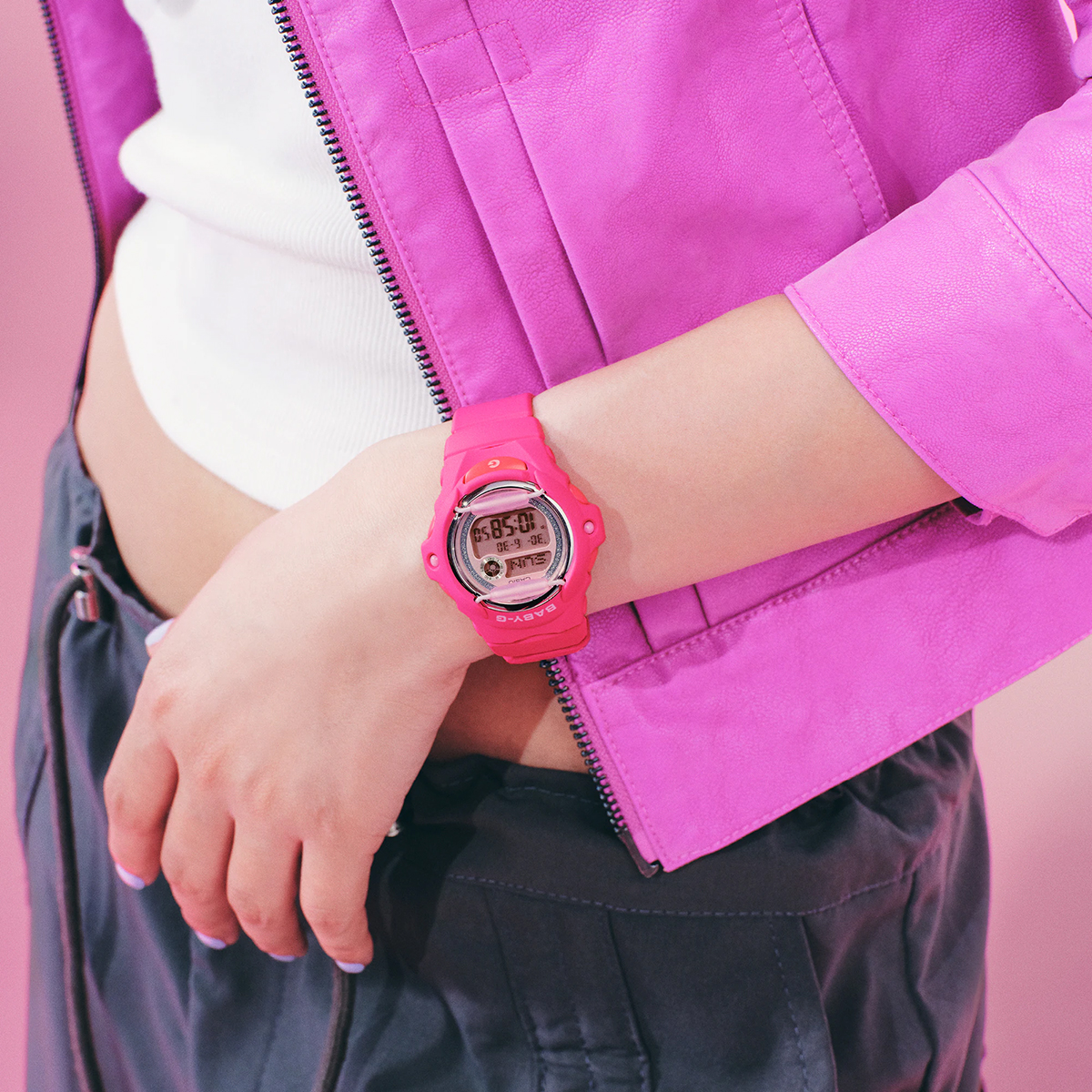5月15日発売 BABY-G グリッターダイヤル BG-169KB-4B1JF レディース 腕時計 電池式 デジタル 樹脂バンド フロントプロテクター ピンク 国内正規品 カシオの画像
