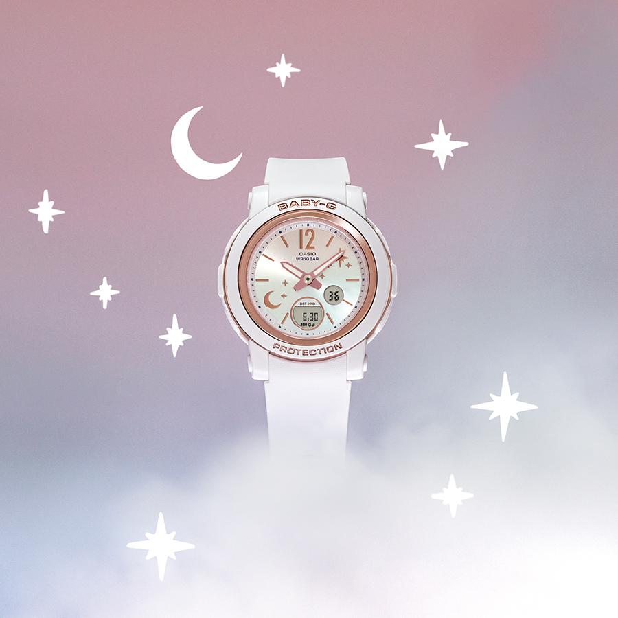 BABY-G ムーン&スター 夜空に輝く月と星 BGA-290DS-7AJF レディース 腕時計 アナデジ ホワイト 国内正規品 カシオ｜theclockhouse｜06