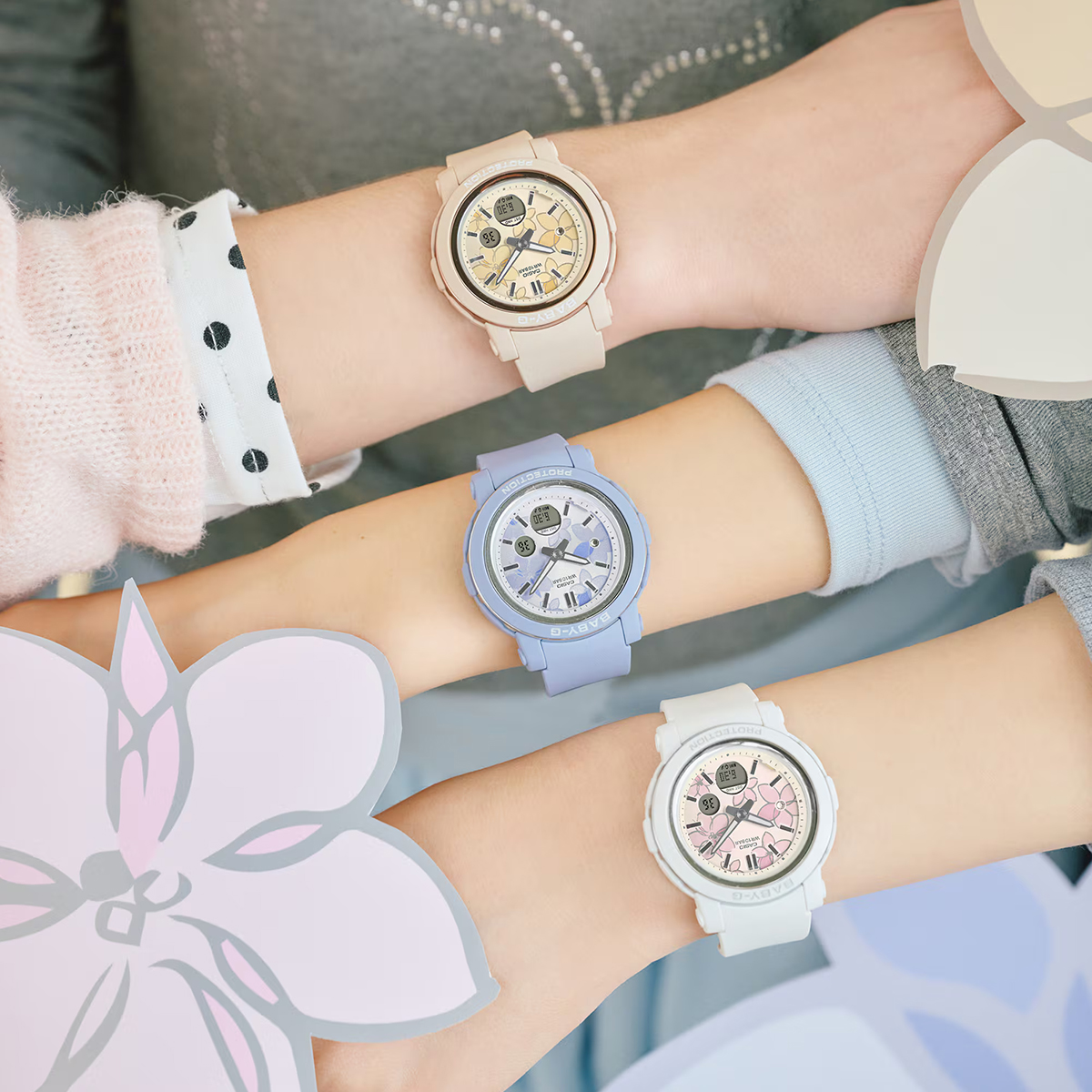 BABY-G 11月8日発売 ネクストエレガントフラワー 花柄ダイヤル BGA