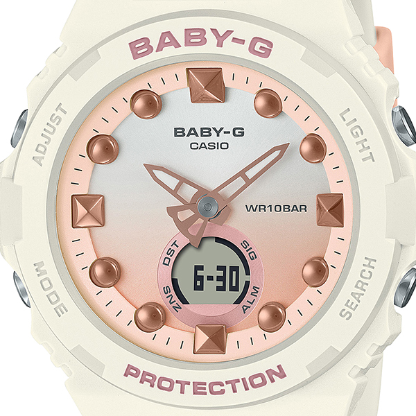 BABY-G ベビージー ビーチシーンデザイン サンドホワイト BGA-320-7A1JF レディース 腕時計 電池式 アナデジ 国内正規品 カシオ