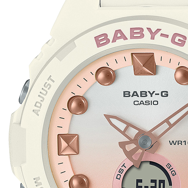 BABY-G ベビージー ビーチシーンデザイン サンドホワイト BGA-320-7A1JF レディース 腕時計 電池式 アナデジ 国内正規品 カシオ