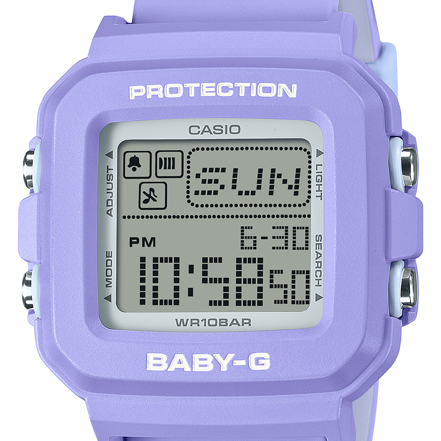 5月17日発売 BABY-G BABY-G+PLUS ベイビージープラス BGD-10K-6JR レディース 腕時計 電池式 デジタル スクエア 樹脂バンド パープル 国内正規品｜theclockhouse｜03