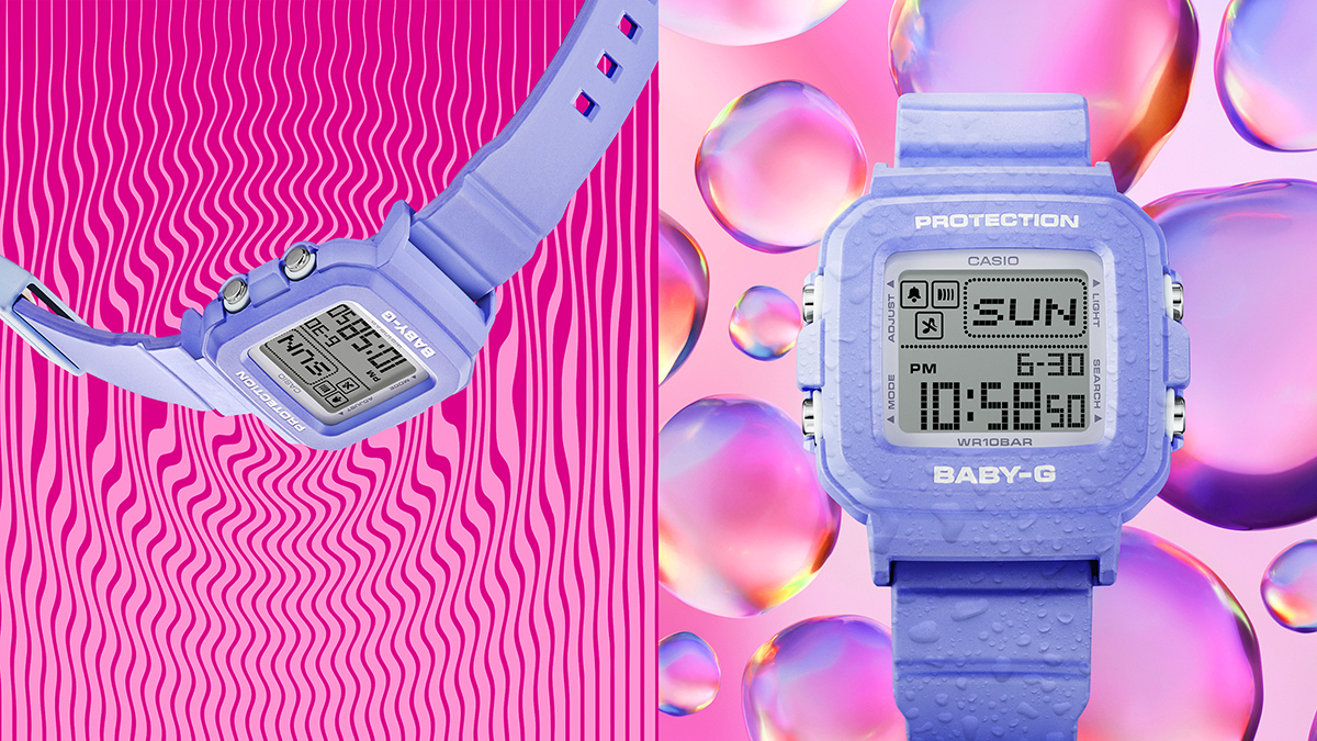 美品！Baby-G ☆ 腕時計 パステルカラー 耐衝撃構造 10気圧防水 BABY-G BABY-G+PLUS ベイビージープラス BGD-10K-6JR レディース