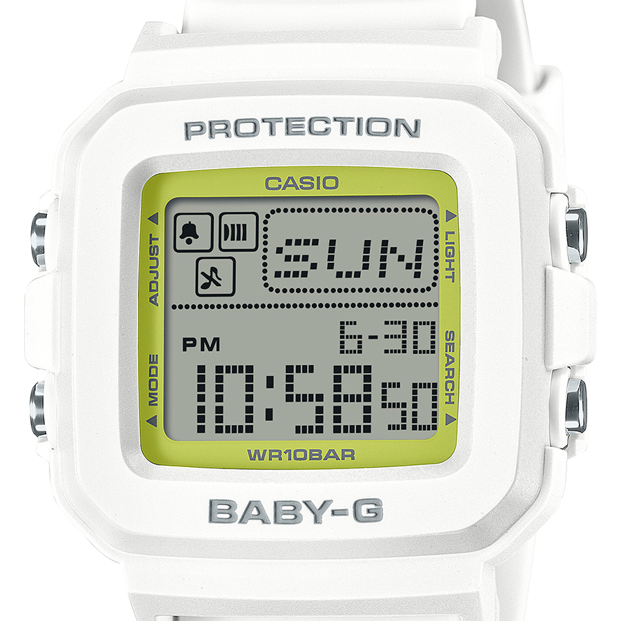 5月17日発売 BABY-G BABY-G+PLUS ベイビージープラス BGD-10K-7JR レディース 腕時計 電池式 デジタル スクエア 樹脂バンド ホワイト 国内正規品｜theclockhouse｜03