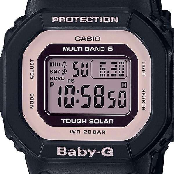 BABY-G ベビージー 電波ソーラー レディース 腕時計 デジタル ピンク ブラック スクエア BGD-5000U-1BJF 国内正規品 カシオ