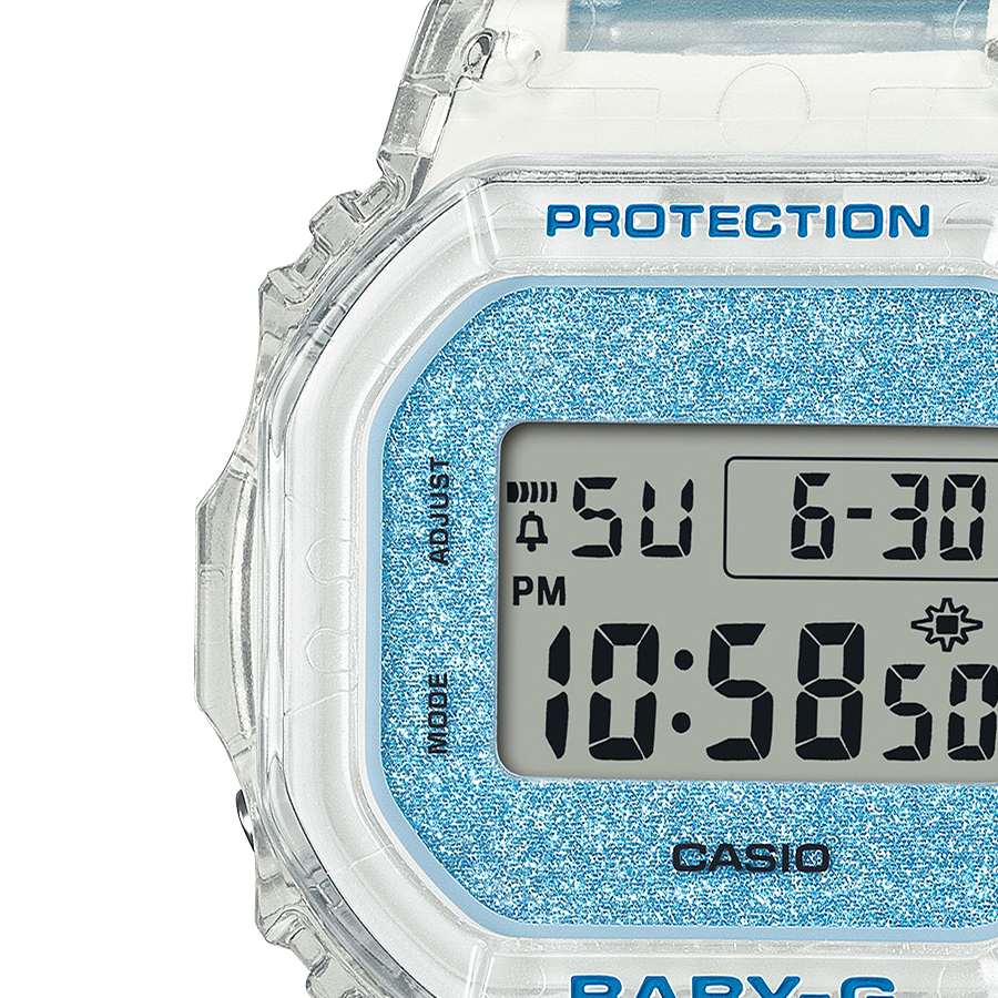 BABY-G グリッターカラーズ BGD-565GC-2JF レディース 腕時計 電池式 デジタル スクエア 樹脂バンド ブルースケルトン 国内正規品 カシオの画像