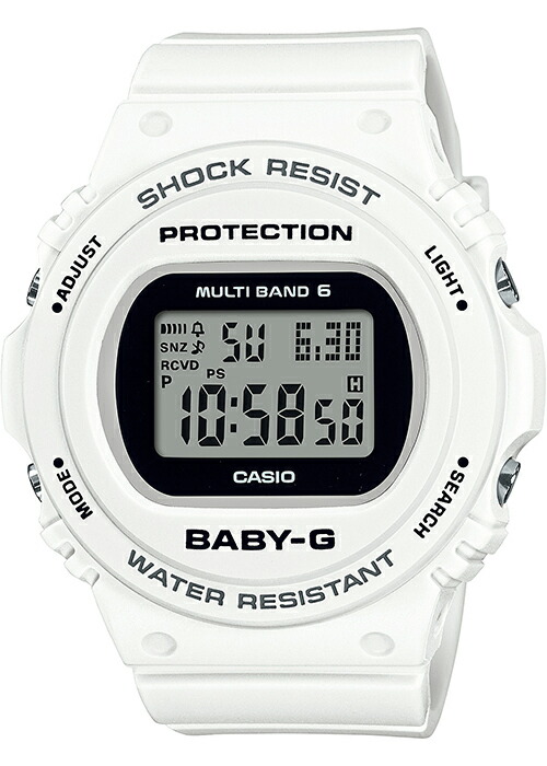 BABY-G ベビージー 電波ソーラー レディース 腕時計 デジタル ホワイト