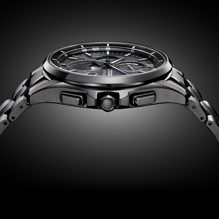 シチズン アテッサ ブラックチタンシリーズ ムーンフェイズ ルナプログラム BY1006-62E メンズ 腕時計 ソーラー 電波 Cal.H874