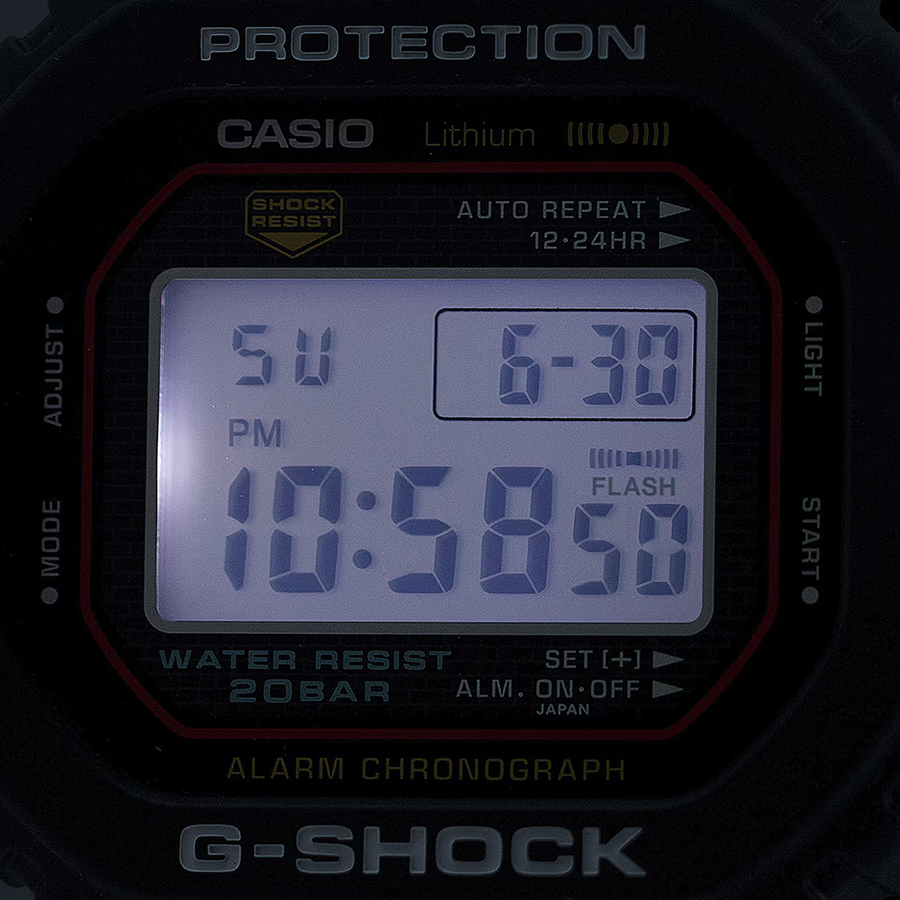 G-SHOCK 初代 復刻モデル DW-5000R-1AJF メンズ 腕時計 電池式 デジタル スクエア 樹脂バンド 日本製 国内正規品 カシオの画像