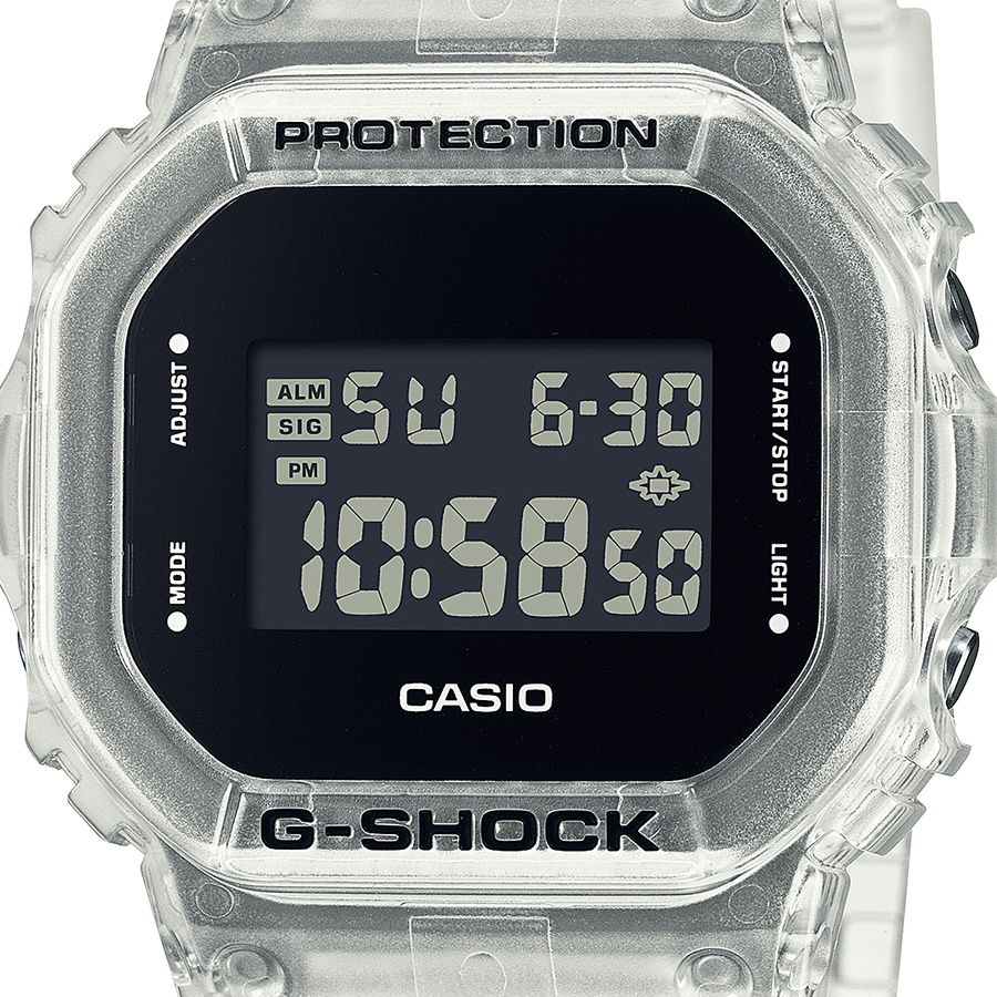 G-SHOCK 5600シリーズ スケルトン DW-5600USKE-7JF メンズ 腕時計 電池式 デジタル スクエア クリア 反転液晶 国内正規品  カシオ