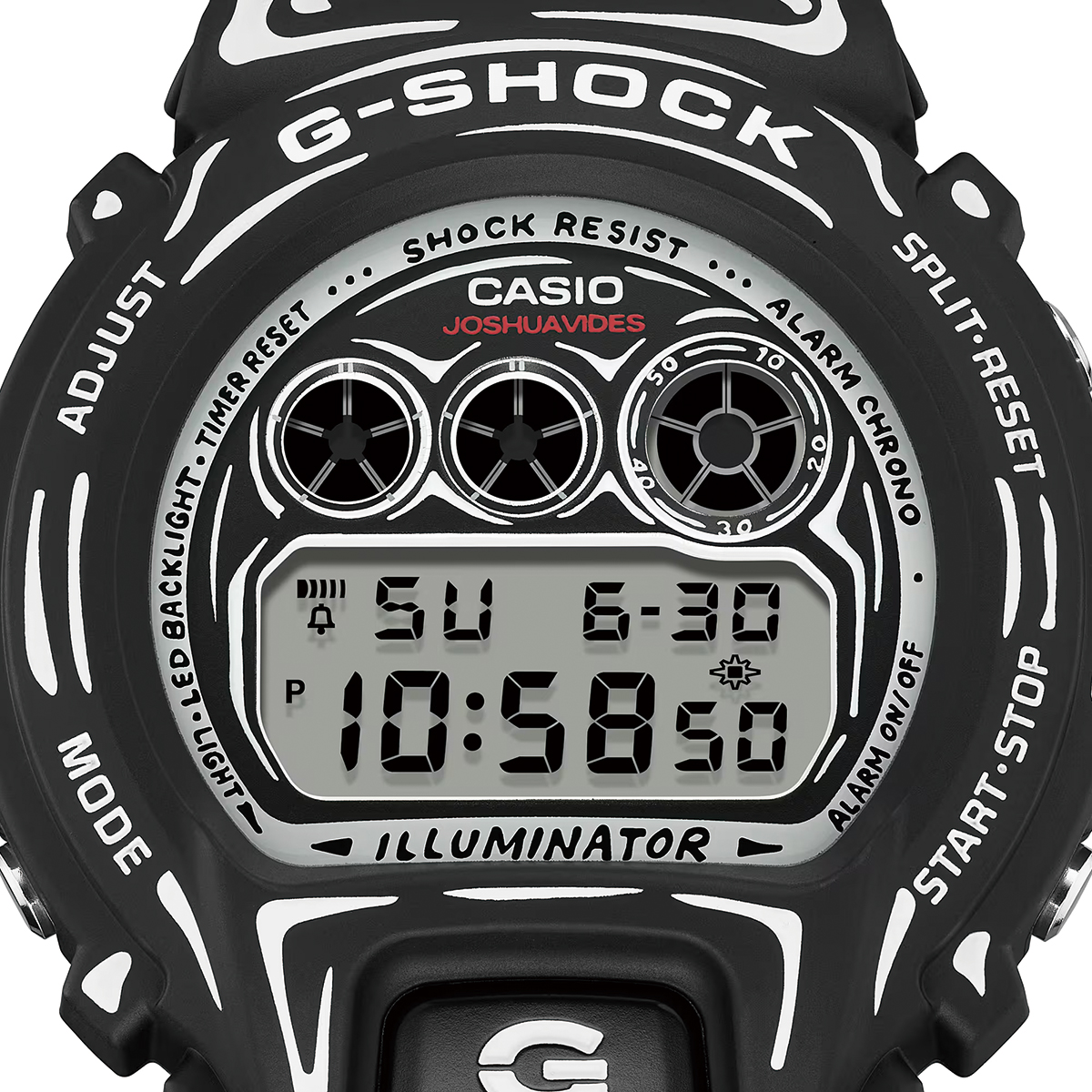 【電池新品】G-SHOCK DW6900 カシオ カスタム デジタル腕時計 G-SHOCK Joshua Vides コラボレーションモデル ブラック DW-6900JV-1JR