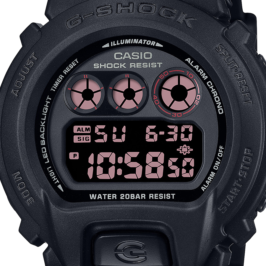 G-SHOCK 6900シリーズ DW-6900UMS-1JF メンズ 腕時計 電池式 デジタル ラウンド トリグラム ブラック 反転液晶 国内正規品  カシオ