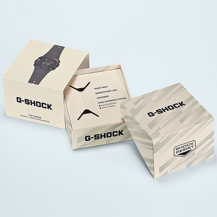 G-SHOCK G-SQUAD 心拍計測 血中酸素レベル計測 DW-H5600MB-1A4JR メンズ 腕時計 ソーラー Bluetooth 反転液晶 ブラック 国内正規品 カシオの画像