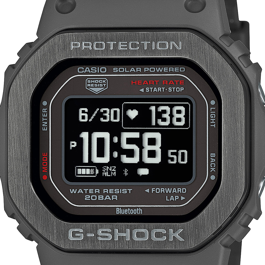 G-SHOCK G-SQUAD 心拍計測 血中酸素レベル計測 DW-H5600MB-8JR メンズ 腕時計 ソーラー Bluetooth 反転液晶 グレー 国内正規品 カシオ｜theclockhouse｜03