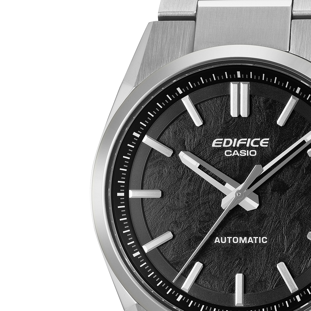 カシオ エディフィス オートマチック 電鋳加工ダイヤル ブラック EFK-110D-1AJF メンズ 腕時計 機械式 メカニカル 自動巻き メタルバンドの画像