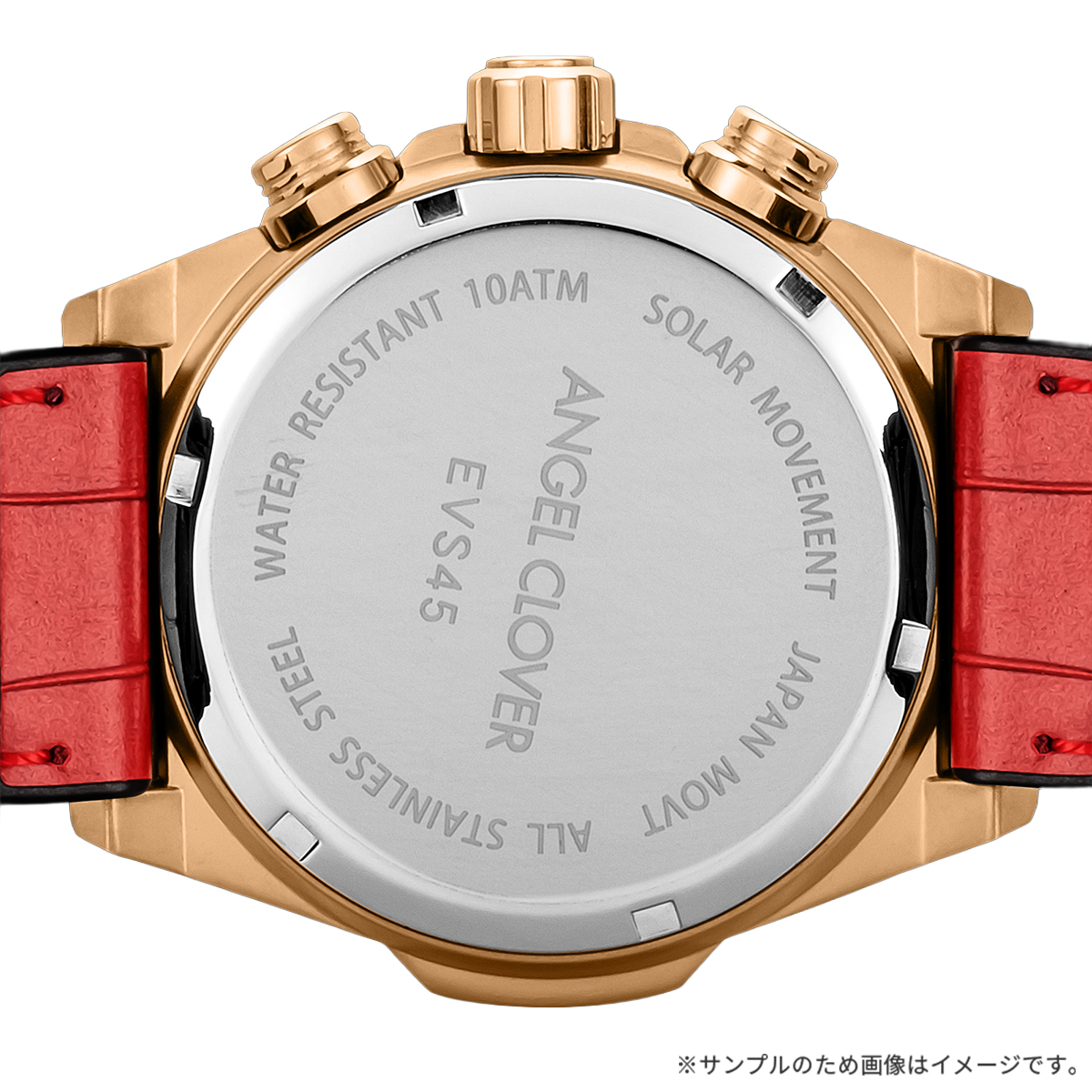エンジェルクローバー エクスベンチャー ソーラー EVS45PRE-RES メンズ 腕時計 クロノグラフ 革ベルト レッドの画像
