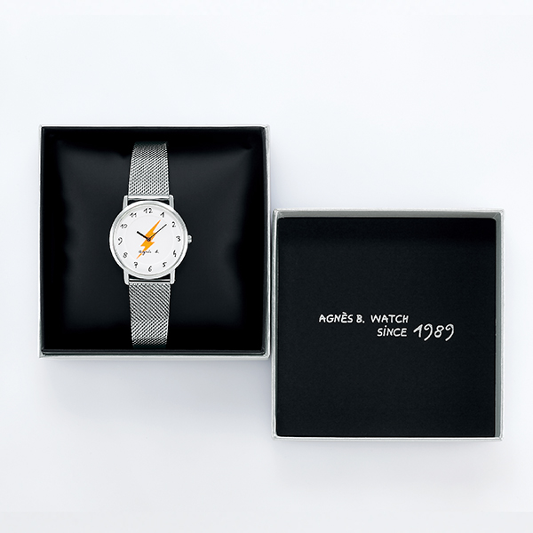 agnès b. シルバー メッシュバンド 時計 agnes b. アニエスベー ウオッチ35周年記念 限定モデル 稲妻