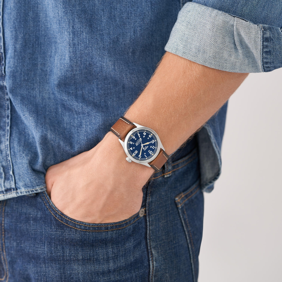 FOSSIL 復刻限定モデル‼️アナログ腕時計 シルバー⁄ブラウン希少 