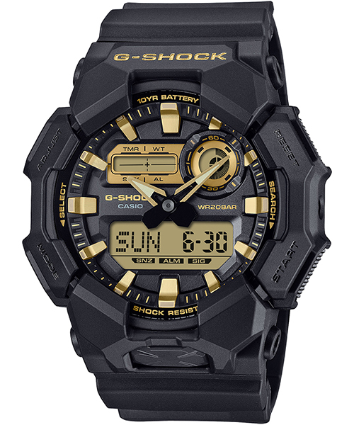 G-SHOCK 8月8日発売 ブラック&ゴールド 10年バッテリー ビッグ