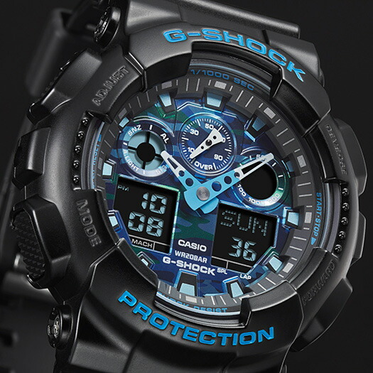 G-SHOCK GA-100CB-1AJF メンズ 腕時計 アナデジ ブラック ブルー